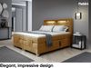 MEBLINI Boxspringbett Elektrisch ASPERO 200x200 cm mit Bettkasten und LED – H3/Senffarbe Samt Polsterbett - Doppelbett mit Toppers & Taschenfederkern-Matratzen Bild 2