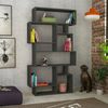 Dmora Bücherregal Casimira, Büroregal, Mobiler Buchhalter, Bücherbrett, 96x26h169 cm, Anthrazit Bild 2