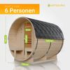 Artsauna Outdoor Fasssauna Spitzbergen 220 für 6 Personen und zwei Bänken - 8 kW Ofen, Saunasteine & Zubehör - Saunafass aus Fichtenholz - Außensauna Gartensauna Bild 4