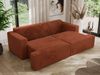 Sofa mit DL-Schlaffunktion, 4-Sitzer Sofa, Bettkasten, 240 x 115 x 88 cm, lose Kissen, Armlehnen - VIRELLA - Orange Plüsch Bild 4