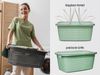 Hausfelder Wäschekorb Wäschewanne 58x37x25cm (Jadegrün, 2 Körbe, 35 l) (Set, 2 St, 2 x Wäschekorb), mit klappbaren Henkeln, mit Griffen, 35 Liter Bild 3