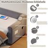 Schlafsofa mit Bluetooth Sound & USB, 90/180x190 cm Samt Dunkelgrau– Ausziehbares Kingsize Gästebett, hydraulisch, multifunktional Bild 5
