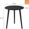 APICIZON Beistelltisch rund 42 cm Höhe 51 cm Sofatisch Massivholz Schwarz Bild 2