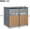 Mülltonnenbox, Mülltonnenverkleidung, 120L 240L, wetterfest, Container, Abfallbehälter, Tonnenhaus, Gartenbox, abschließbare Müllbox (2 Tonnen) Bild 5