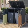 Mülltonnenbox, Mülltonnenverkleidung, 120L 240L, wetterfest, Container, Abfallbehälter, Tonnenhaus, Gartenbox, abschließbare Müllbox (2 Tonnen) Bild 4