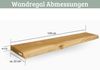 Wandregal Holz schwebend KYLO - Eichenholz Massiv, mit Baumkante | Bücherregal Schwebendes Regal Hängeregale für Wohnzimmer | 120x22x4cm Bild 2