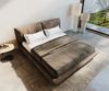 Polsterbettgestell Cusino 180x200 cm Mikrofaser Taupe Vintage Bild 2