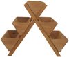 Pflanztreppe HWC-O15, Blumenregal Kräutertreppe Pflanzkübel Hochbeet, 5 Kästen 56x56x70 Outdoor Holz FSC® ~ natur Bild 5