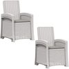 vidaXL Liegesessel Garten Rattan-Optik 2 pcs Weiß und Hellgrau PP 8012027 Bild 2
