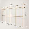 pamo. design Kleiderständer KIM DOUBLE Industrial Kleiderstange zur Wandmontage, Offener Kleiderschrank / Garderobe aus goldenen Wasserrohren Bild 2