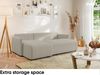 MEBLINI Schlafcouch mit Bettkasten – VESPER – 215x147x94cm – Links - Beige Boucle - Kleines Ecksofa mit Schlaffunktion - Sofa mit Relaxfunktion und Kissen - Kleine Couch L-Form – Eckcouch Bild 4