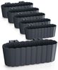 Spetebo Pflanzschale Balkon Blumenkasten mit Halterung 39 x 13 cm (Set, 6 St, Balkon Blumenkästen), Kunststoff Geländer Pflanztopf in anthrazit Bild 4