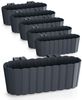 Spetebo Pflanzschale Balkon Blumenkasten mit Halterung 39 x 13 cm (Set, 6 St, Balkon Blumenkästen), Kunststoff Geländer Pflanztopf in anthrazit Bild 5
