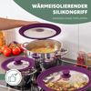 Universal-Glasdeckel mit Silikonrand, 30/32/34 cm, lila, groß Bild 5