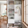 Merax Garderoben-Set 5-in-1 Kompaktgarderobe Scandi Garderobenkombination, (1-St, 90 L × 34,5 B × 190 H (cm), Flurgarderoben Set mit Spiegel Sitzbank Schuhregal Schubladen & Haken Bild 4