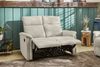 2-Sitzer-Relaxsofa Federkern Couch m. Liegefunktion verstellbar Bezug Cord Beige Bild 3