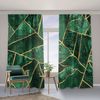 Bilderdepot24 Vorhang Gardine Abstrakt Modern Aquarell Dunkler Smaragd Gold Türvorhang (2 St), Multifunktionsband, blickdicht, Samt, Schiebegardinen Küche Schlafzimmer Wohnzimmer Schiebevorhang Bild 2