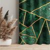 Bilderdepot24 Vorhang Gardine Abstrakt Modern Aquarell Dunkler Smaragd Gold Türvorhang (2 St), Multifunktionsband, blickdicht, Samt, Schiebegardinen Küche Schlafzimmer Wohnzimmer Schiebevorhang Bild 3