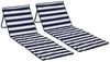 Outsunny Gartenliege Verstellbare Sonnenliege, Faltbare Strandliege, 2 St, Strandmatte, Stahl, Oxford, 142 x 51 x 40 cm, Blau,Weiß Bild 2
