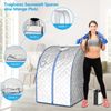 Tragbare Dampfsauna mit 3L/1000W Dampfkessel & Fernbedienung & Klappstuhl & Medizinbox Dampfsauna mit 9 einstellbaren Temperaturen Silber Bild 3