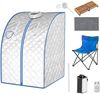 Tragbare Dampfsauna mit 3L/1000W Dampfkessel & Fernbedienung & Klappstuhl & Medizinbox Dampfsauna mit 9 einstellbaren Temperaturen Silber Bild 2