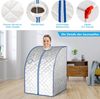 Tragbare Dampfsauna mit 3L/1000W Dampfkessel & Fernbedienung & Klappstuhl & Medizinbox Dampfsauna mit 9 einstellbaren Temperaturen Silber Bild 5