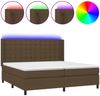 vidaXL Boxspringbett mit Matratze & LED Stoff Dunkelbraun 200x200 cm, Härtegrad: H2 [3138664] Bild 2