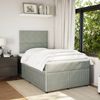 vidaXL Boxspringbett mit Matratze Hellgrau 120x200 cm Samt 3292304 Bild 3