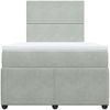 vidaXL Boxspringbett mit Matratze Hellgrau 120x200 cm Samt 3292304 Bild 4