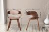 Besucherstuhl LONDON Stoff - 73x49x46cm, Walnuss/Creme Stoff Holz Gestell Konferenzstuhl Wartezimmerstuhl Bild 2