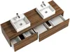 Vente-unique - ISAURE Waschbeckenmöbel Holz, PlatteKeramik Braun - B 47 cm x H 32 cm x L 150 cm Bild 4