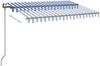 vidaXL Automatische Markise mit LED Windsensor 350x250 cm Blau Weiß 3069091 Bild 3