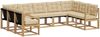 vidaXL Outdoor-Sofagarnitur mit Kissen 9 pcs Weiß und Beige 3389871 Bild 2