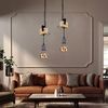 Pendelleuchte, Holz, Metall, schwarz, H 120cm Bild 2