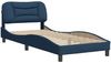 Einzelbettgestell Design für Erwachsene ohne Matratze Blau 90x190 cm Stoff d4063e Bild 3