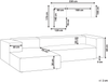 3 Sitzer Sofa VERNON Stoff Helles Beige Rechtsseitig Bild 2