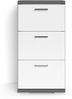 byLIVING Badezimmer Seitenschrank NEBRASKA / Anthrazit matt, Hochglanz weiß lackiert / B 35,5, H 74, T 31,5 cm / mit 2 Schubkästen Bild 3