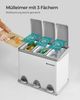 Songmics 3-in-1 Abfalleimer, Metall, 24 Liter, Weiß Bild 2
