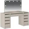 Vente-unique - JENEMI Schminktisch Holz, Platte Beige - B 53,6 cm x H 142,6 cm x L 152,3 cm Bild 2
