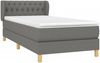 Einzelbett, Polsterbett mit Matratze Stoff Dunkelgrau 90x190 cm Bild 3