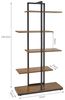 Mondeer Bücherregal Standregal, 5 lagiges asymmetrisches Split-Level Lagerregal, 74x28x144.5cm, Braun Bild 3