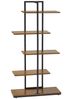 Mondeer Bücherregal Standregal, 5 lagiges asymmetrisches Split-Level Lagerregal, 74x28x144.5cm, Braun Bild 5