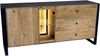 Sideboard LIV mit Schubladen - Mangoholz Schwarz Matt 81 x 47 x 173 cm | Schrank Flur Schlafzimmer Kommode Bild 2