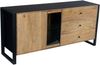 Sideboard LIV mit Schubladen - Mangoholz Schwarz Matt 81 x 47 x 173 cm | Schrank Flur Schlafzimmer Kommode Bild 5