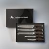 LIVINA HOME Messer-Set Profi Chefmesser Set – Scharfe 20 cm Klinge aus hochwertigem Edelstahl (5-tlg), Schneidemesser, Küchenmesser, Kochmesser, Oster Deal Sale! Bild 3