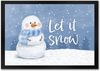 speecheese Fußmatte Schneemann im Wintersturm Fußmatte in 35x50 cm mit Spruch Let it snow Bild 4