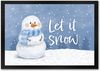 speecheese Fußmatte Schneemann im Wintersturm Fußmatte in 35x50 cm mit Spruch Let it snow Bild 5