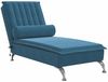 vidaXL Massage-Chaiselongue mit Nackenrolle Blau Samt 379467 Bild 2