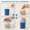 Bugucat 2in1 Müslibecher to Go Set 560ml+310ml Yoghurt Salatbecher Blau+Grün Bild 4