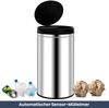 Sensor Mülleimer Küche 60L Edelstahl - Automatik Bewegungssensor Klemmring | Smarter Abfalleimer mit Deckel Müllbehälter Kücheneimer Bild 2
